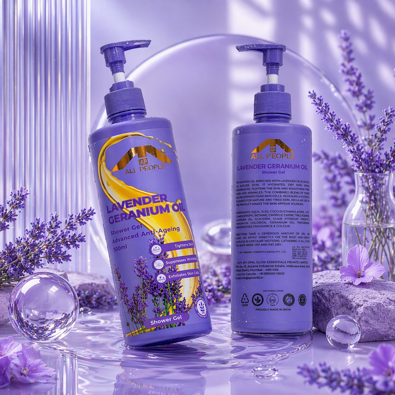 Lavender & Geranium Oil Shower Gel (500 ml) – Paraben-Free, Hydrating Body Wash