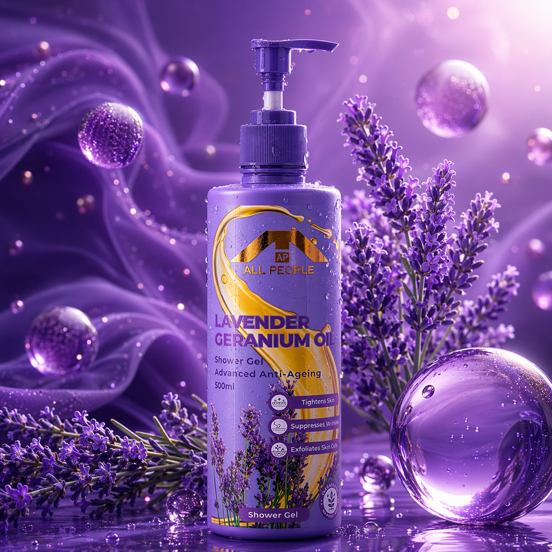 Lavender & Geranium Oil Shower Gel (500 ml) – Paraben-Free, Hydrating Body Wash