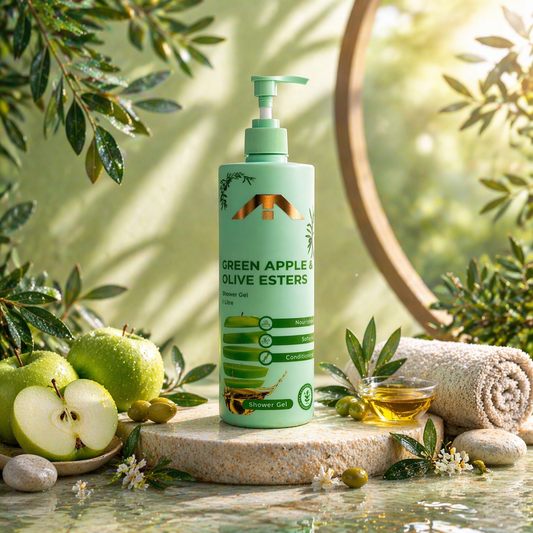 Green Apple & Olive Esters Shower Gel (1 L) – Paraben-Free, Hydrating Body Wash