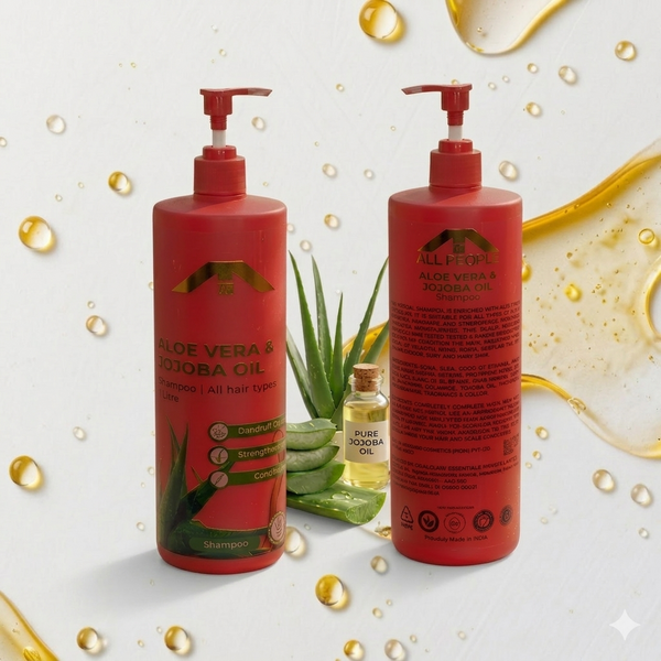 Aloe Vera & Jojoba Oil Shampoo (1 L) – Nourishing & Strengthening Cleanser