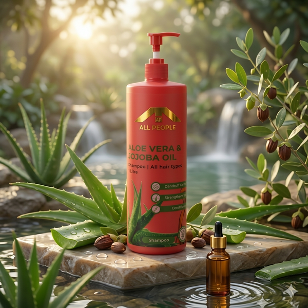 Aloe Vera & Jojoba Oil Shampoo (1 L) – Nourishing & Strengthening Cleanser