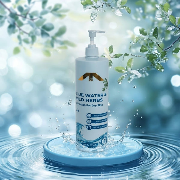 Blue Water & Wild Herb Body Wash (1 L) – Refreshing Herbal Cleanser