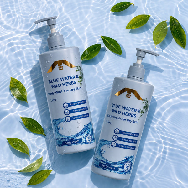 Blue Water & Wild Herb Body Wash (1 L) – Refreshing Herbal Cleanser